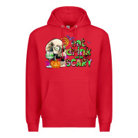 Red eat drınk and be scary Premium Hoodie - AdoDesignShop