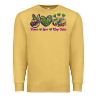 Antique Gold Peace Love King Cake Premium Sweatshirt - RanaPortraitStore