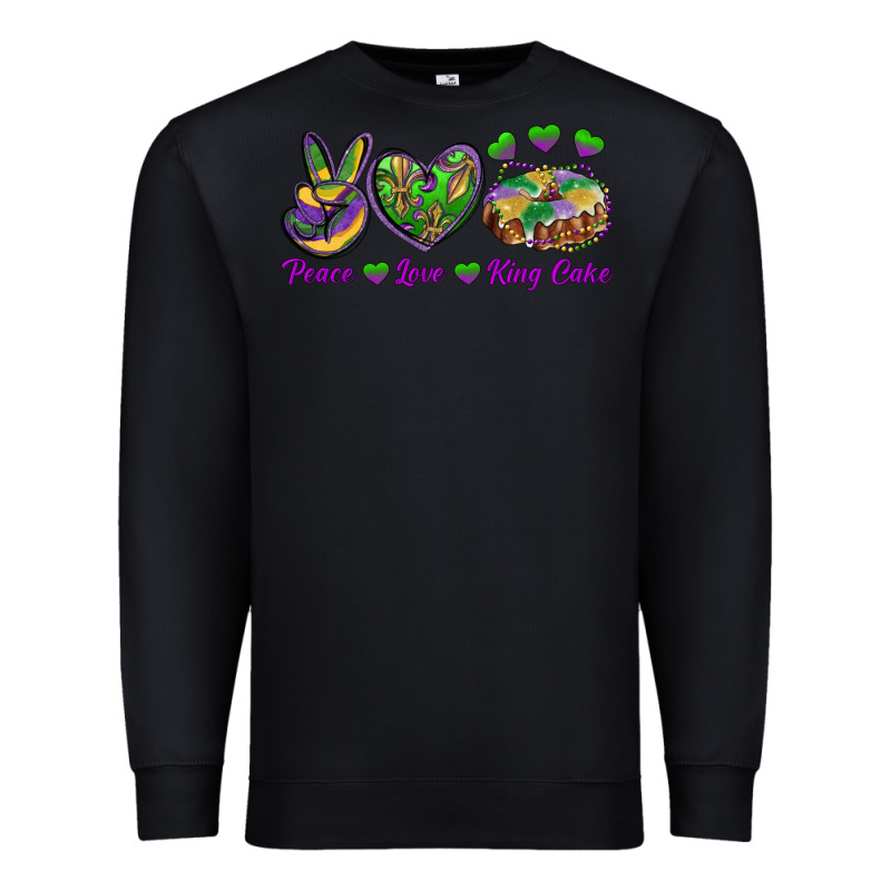 Peace Love King Cake Premium Sweatshirt by RanaPortraitStore | Teevron