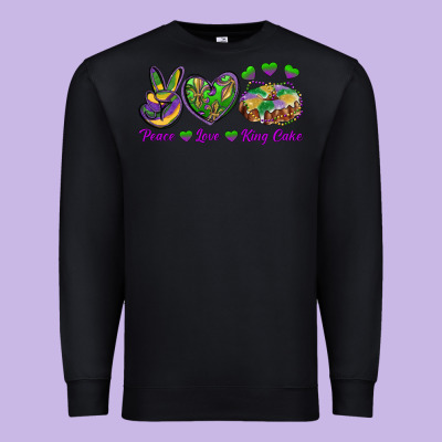 Premium Sweatshirt Peace Love King Cake