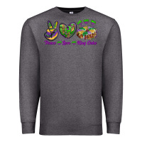 Charcoal Heather Peace Love King Cake Premium Sweatshirt - RanaPortraitStore