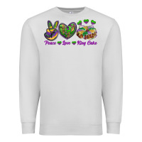 Dove Grey Peace Love King Cake Premium Sweatshirt - RanaPortraitStore