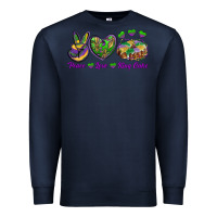 Navy Peace Love King Cake Premium Sweatshirt - RanaPortraitStore