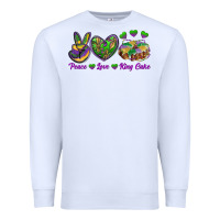 White Peace Love King Cake Premium Sweatshirt - RanaPortraitStore