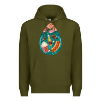 Army Green american football and western roses teardrop Premium Hoodie - BundleAndBundleShop