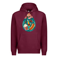 Burgundy american football and western roses teardrop Premium Hoodie - BundleAndBundleShop