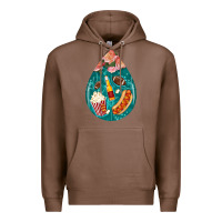 Chestnut american football and western roses teardrop Premium Hoodie - BundleAndBundleShop