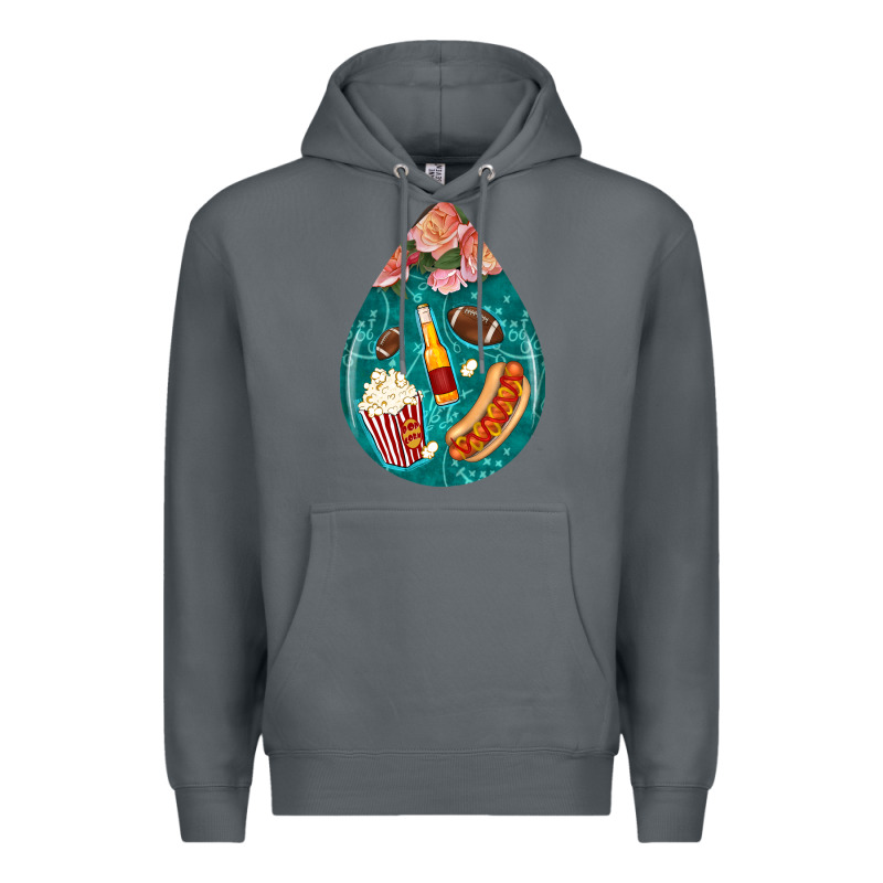 American Football And Western Roses Teardrop Premium Hoodie by BundleAndBundleShop | Teevron