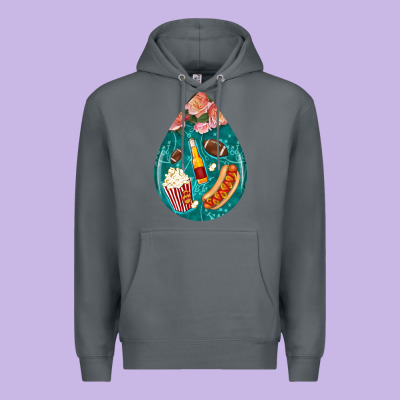 American Football And Western Roses Teardrop Premium Hoodie Designed By Bundleandbundleshop