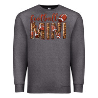 Charcoal Heather football mini with leopard Premium Sweatshirt - texasbilliewilder
