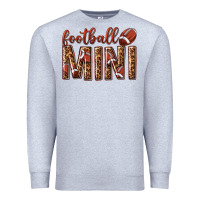 Heather Grey football mini with leopard Premium Sweatshirt - texasbilliewilder