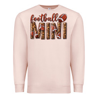 Pale Pink football mini with leopard Premium Sweatshirt - texasbilliewilder