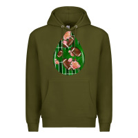 Army Green american football and western roses teardrop Premium Hoodie - BundleAndBundleShop