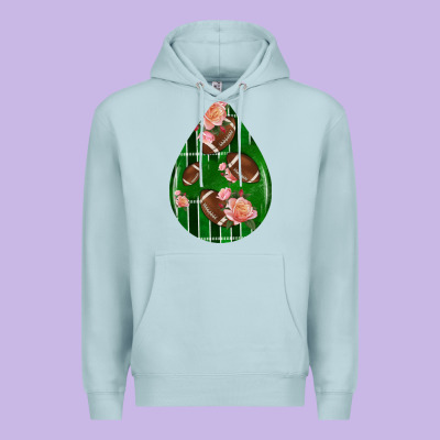 American Football And Western Roses Teardrop Premium Hoodie Designed By Bundleandbundleshop