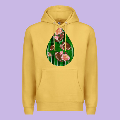 American Football And Western Roses Teardrop Premium Hoodie Designed By Bundleandbundleshop