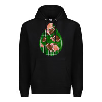Black american football and western roses teardrop Premium Hoodie - BundleAndBundleShop