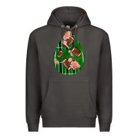 Smoke american football and western roses teardrop Premium Hoodie - BundleAndBundleShop