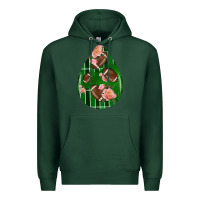 Sports Green american football and western roses teardrop Premium Hoodie - BundleAndBundleShop