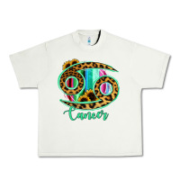 Pistachio Cancer Zodiac Sign Sunflower Leopard Serape Urban Heavy Tee - RanaPortraitStore