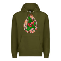 Army Green american football and western roses teardrop Premium Hoodie - BundleAndBundleShop