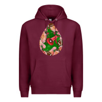 Burgundy american football and western roses teardrop Premium Hoodie - BundleAndBundleShop