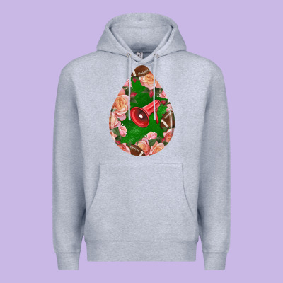 American Football And Western Roses Teardrop Premium Hoodie Designed By Bundleandbundleshop