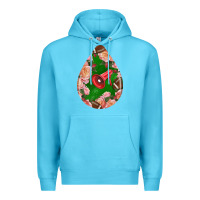 Ocean Blue american football and western roses teardrop Premium Hoodie - BundleAndBundleShop