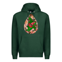 Sports Green american football and western roses teardrop Premium Hoodie - BundleAndBundleShop
