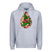 Heather Grey american football and western roses teardrop Premium Hoodie - BundleAndBundleShop