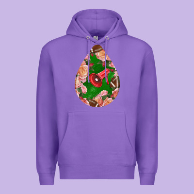 American Football And Western Roses Teardrop Premium Hoodie Designed By Bundleandbundleshop