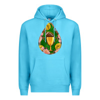 Ocean Blue american football and western roses teardrop Premium Hoodie - BundleAndBundleShop