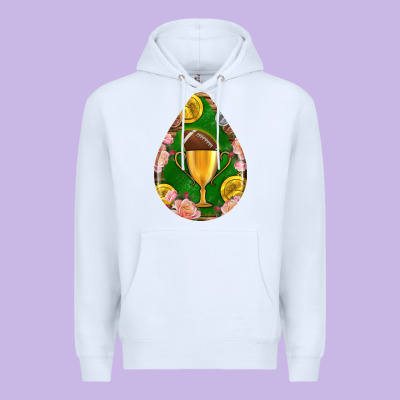 American Football And Western Roses Teardrop Premium Hoodie Designed By Bundleandbundleshop
