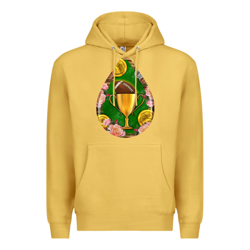 American Football And Western Roses Teardrop Premium Hoodie by BundleAndBundleShop | Teevron