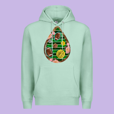 American Football And Western Roses Teardrop Premium Hoodie Designed By Bundleandbundleshop