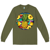 Army Green pineapple leopard Long Sleeve Tee - BarkalooDesign