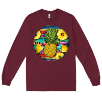 Burgundy pineapple leopard Long Sleeve Tee - BarkalooDesign