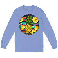 Colony Blue pineapple leopard Long Sleeve Tee - BarkalooDesign