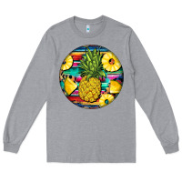 Heather Grey pineapple leopard Long Sleeve Tee - BarkalooDesign