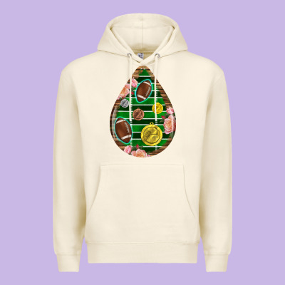 American Football And Western Roses Teardrop Premium Hoodie Designed By Bundleandbundleshop