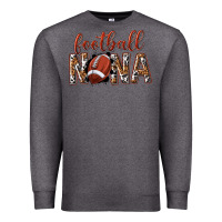 Charcoal Heather football nana with leopard Premium Sweatshirt - texasbilliewilder
