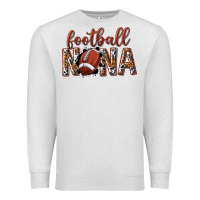Oatmeal Heather football nana with leopard Premium Sweatshirt - texasbilliewilder