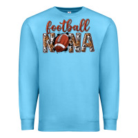 Ocean Blue football nana with leopard Premium Sweatshirt - texasbilliewilder