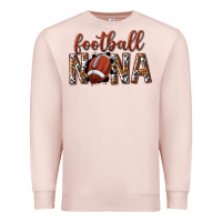Pale Pink football nana with leopard Premium Sweatshirt - texasbilliewilder