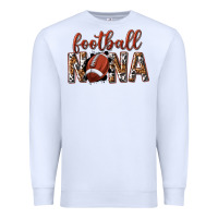 White football nana with leopard Premium Sweatshirt - texasbilliewilder