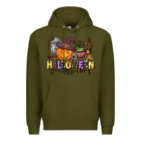 Army Green halloween vibes Premium Hoodie - AdoDesignShop