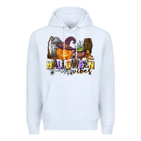 White halloween vibes Premium Hoodie - AdoDesignShop