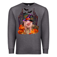 Charcoal Heather Pig halloween Premium Sweatshirt - RanaPortraitStore