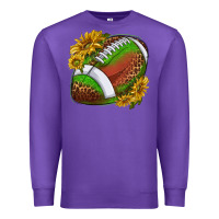 Purple footballwithsunflowers Premium Sweatshirt - texasbilliewilder