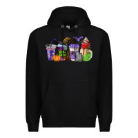 Black halloween coffee cups Premium Hoodie - AdoDesignShop