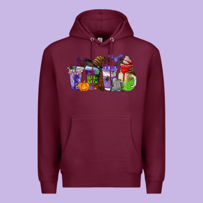 Halloween Coffee Cups Premium Hoodie Designed By Adodesignshop